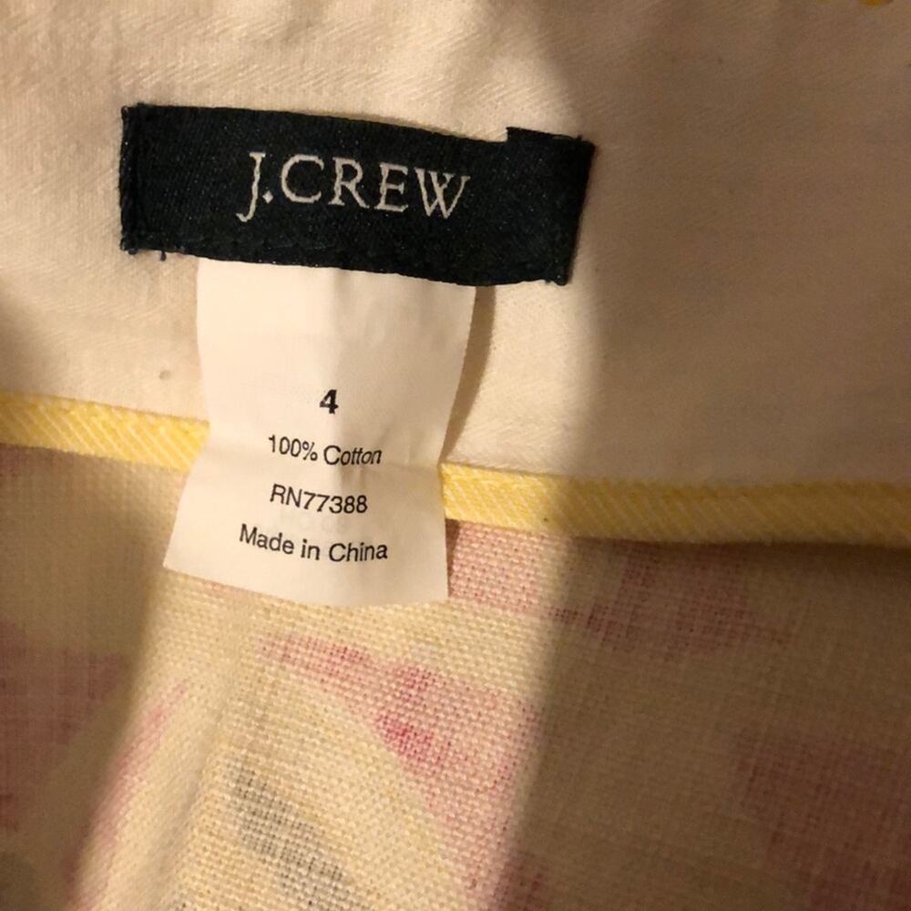 J.Crew Pink Floral Mini Skirt Size 4 Side Pockets Belt Loops Preppy Y2K Casual - Picture 6 of 7